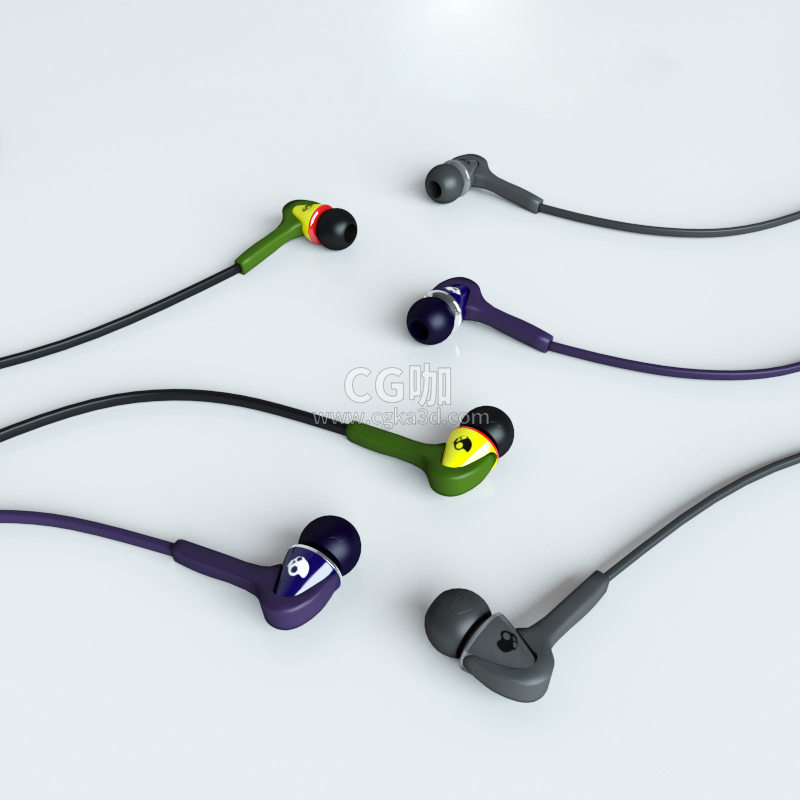 CG咖-有线耳机模型入耳式耳机模型