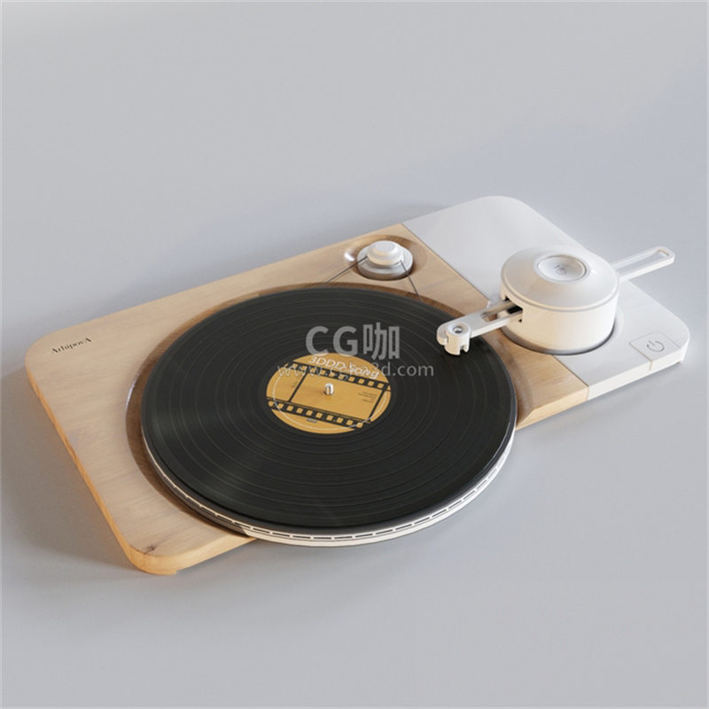 CG咖-唱片机模型现代留声机模型黑胶唱盘模型