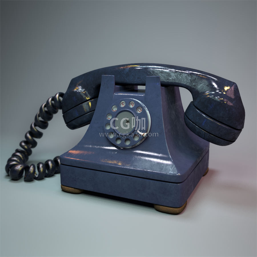 CG咖-座机电话模型复古电话模型老式电话模型旧电话模型