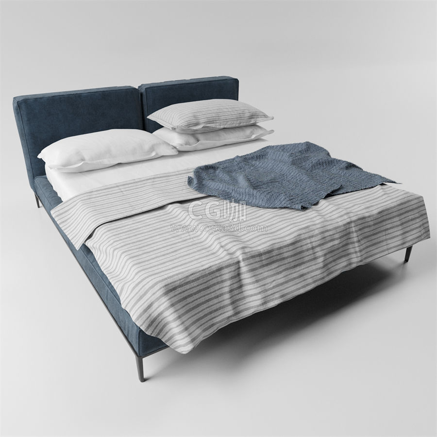 CG咖-床模型枕头模型床单模型床垫模型