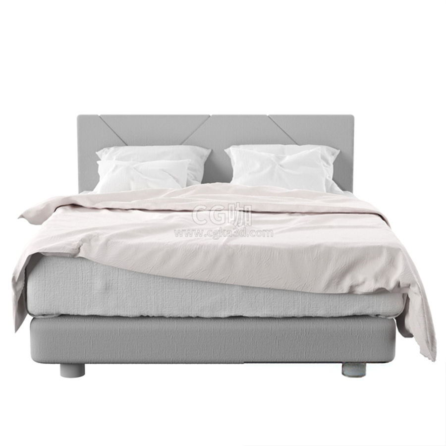 CG咖-床模型枕头模型床垫模型被子模型