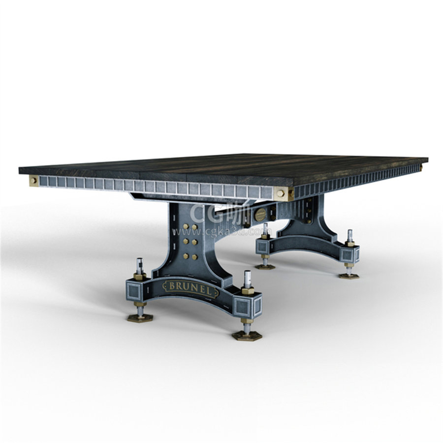 CG咖-工业风格桌子模型方桌模型金属桌模型