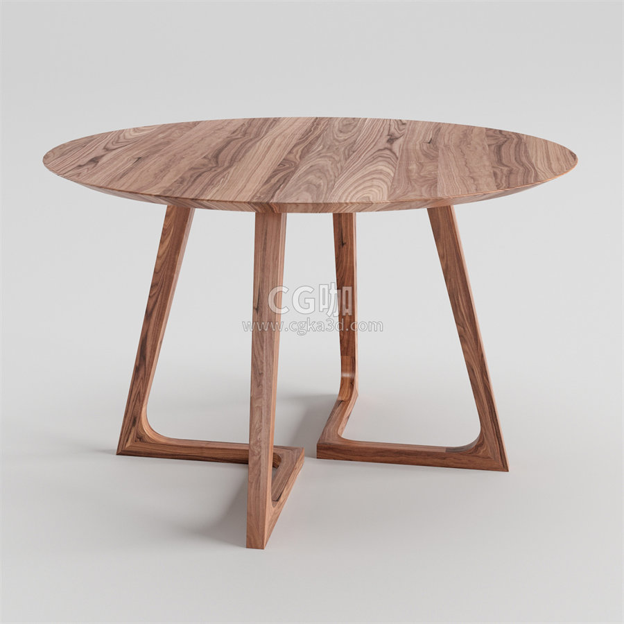 CG咖-圆桌模型木桌模型餐桌模型