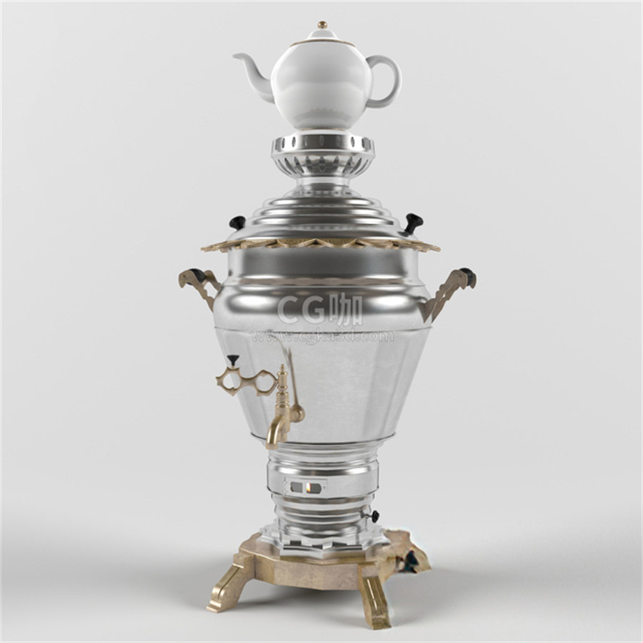 CG咖-茶壶模型带水龙头水壶模型