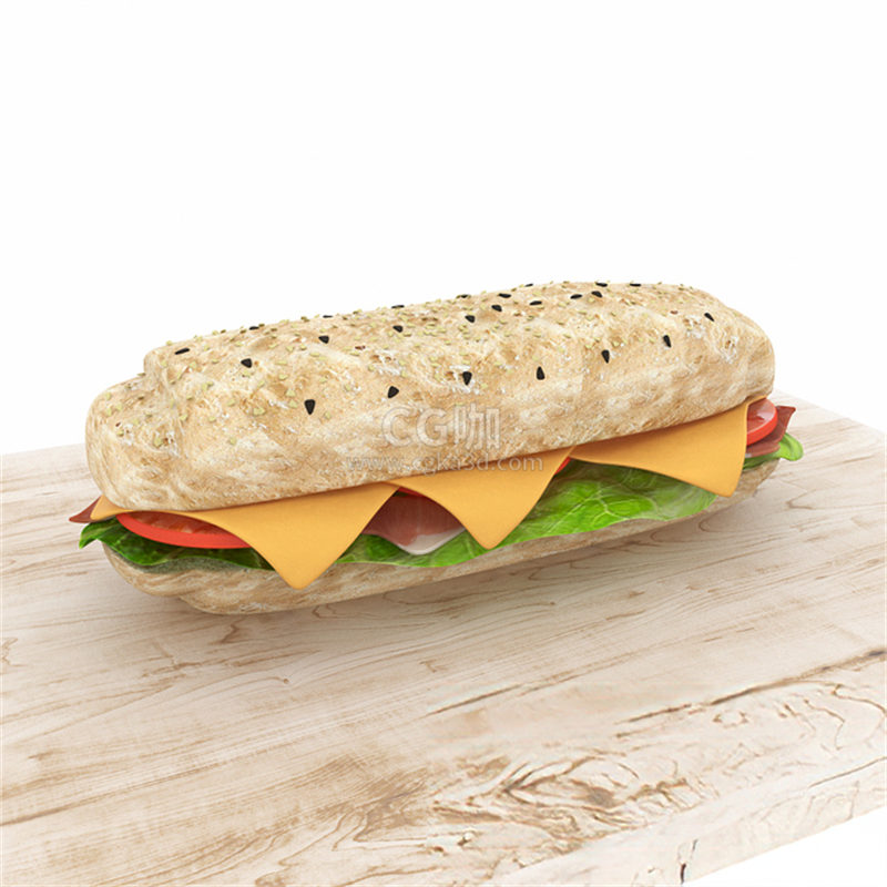CG咖-三明治模型面包模型