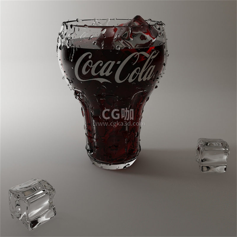 CG咖-可口可乐模型冰块模型啤酒杯模型饮料杯模型