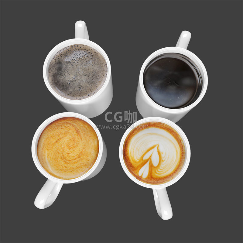 CG咖-咖啡模型卡布奇诺模型饮料模型饮品模型