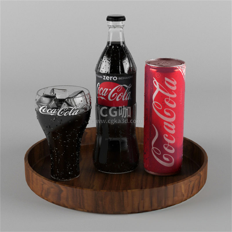 CG咖-可口可乐模型汽水饮料模型冰块模型可乐瓶模型易拉罐模型
