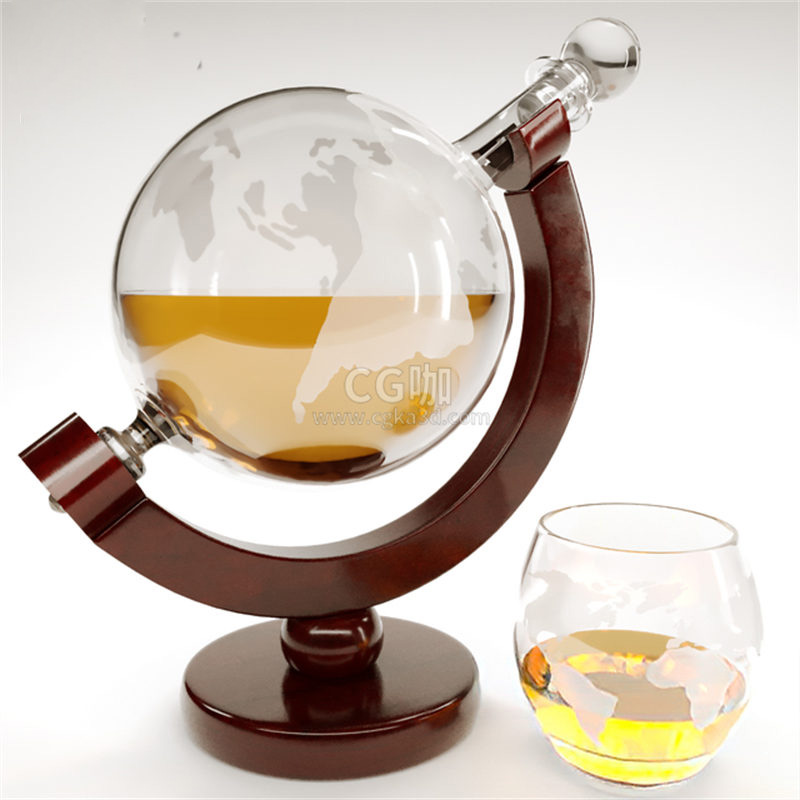 CG咖-威士忌模型醒酒器模型酒杯模型