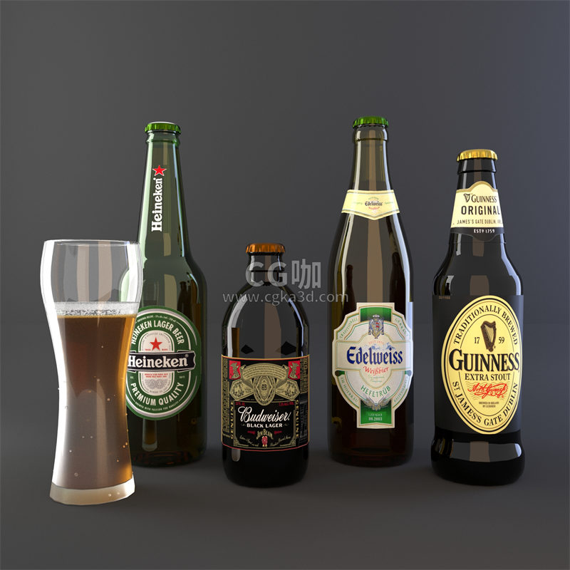 CG咖-啤酒模型啤酒瓶模型啤酒杯模型