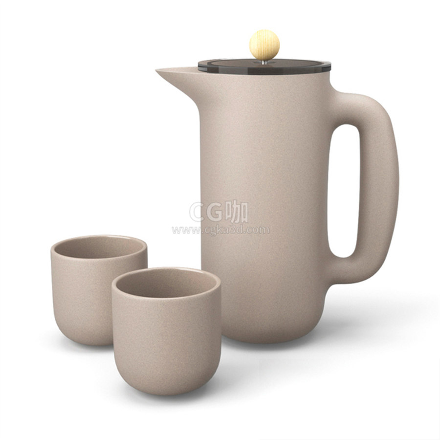 CG咖-茶壶模型杯子模型茶杯模型