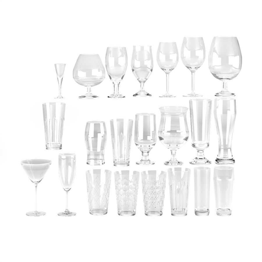 CG咖-红酒杯模型洋酒杯模型香槟杯模型玻璃杯模型饮料杯模型高脚杯模型