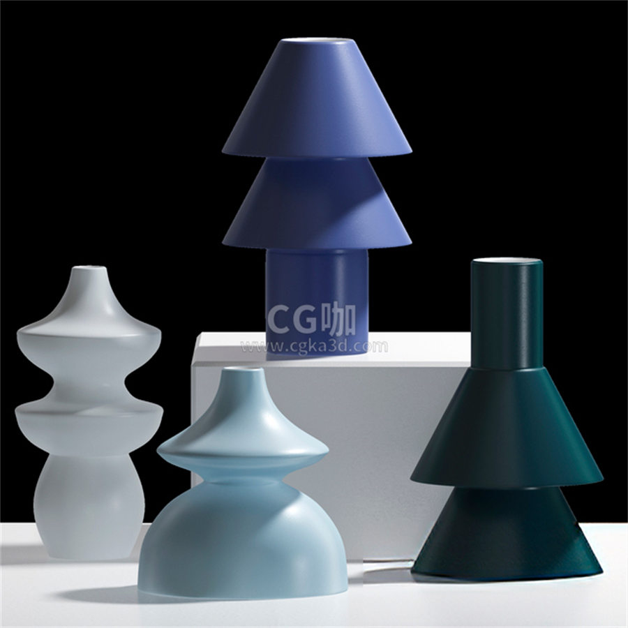 CG咖-装饰花瓶模型几何花瓶模型陶瓷花瓶模型