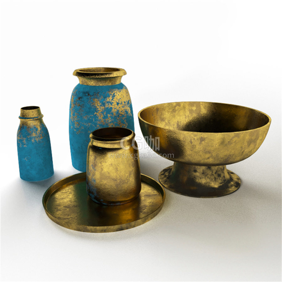 CG咖-装饰花瓶模型铜花瓶模型花盆模型