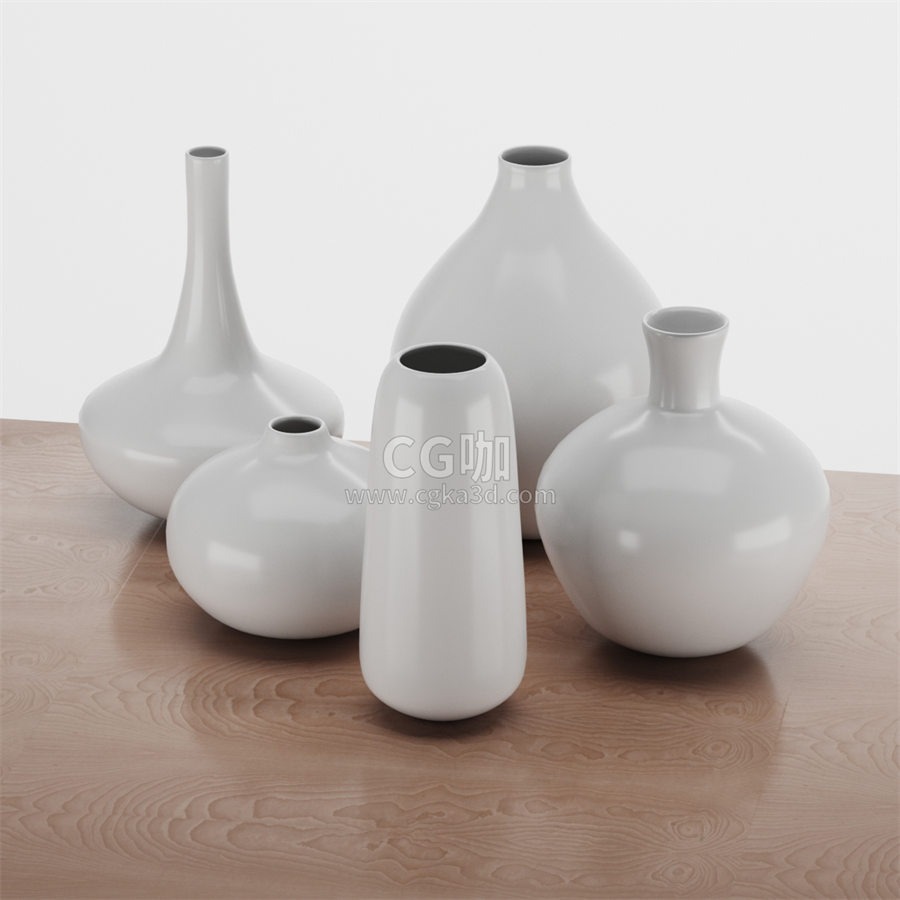 CG咖-组合套装花瓶模型瓷花瓶模型