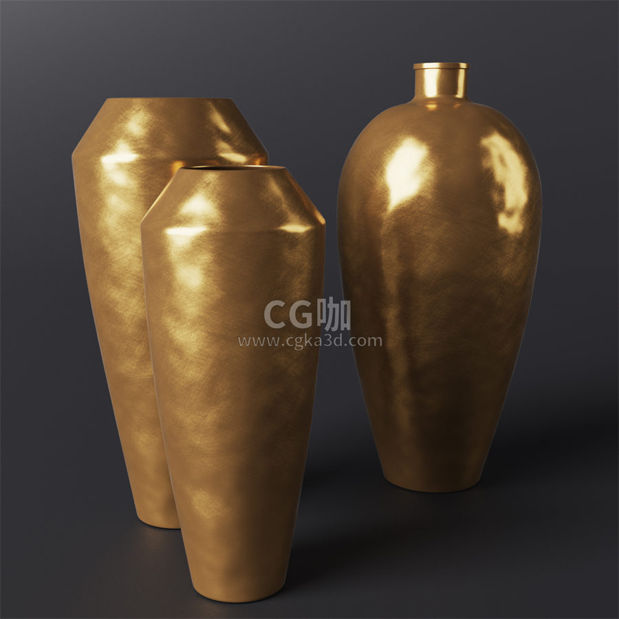 CG咖-黄铜花瓶模型