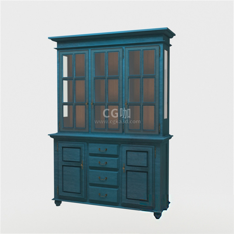 CG咖-老式柜子模型储物柜模型老式橱柜模型餐边柜模型