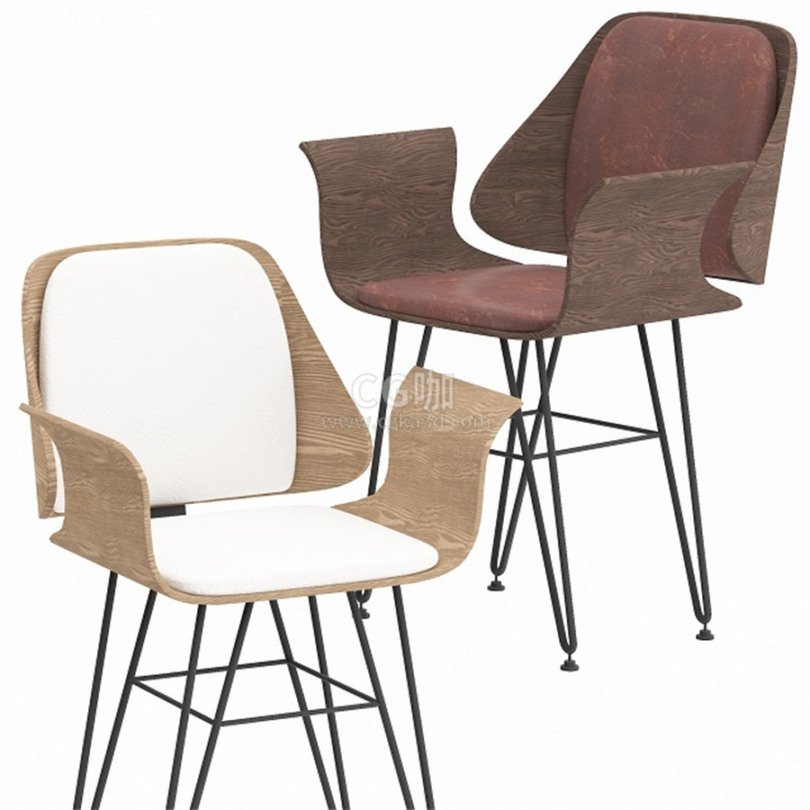 CG咖-椅子模型靠背椅模型扶手椅模型餐椅模型