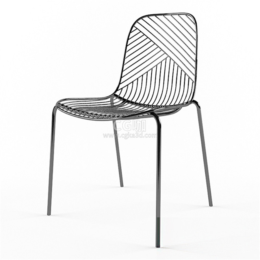 CG咖-椅子模型镂空椅模型铁艺椅模型餐椅模型