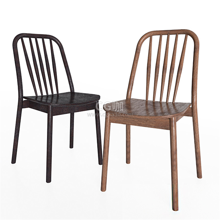 CG咖-椅子模型实木椅模型餐椅模型靠背椅模型
