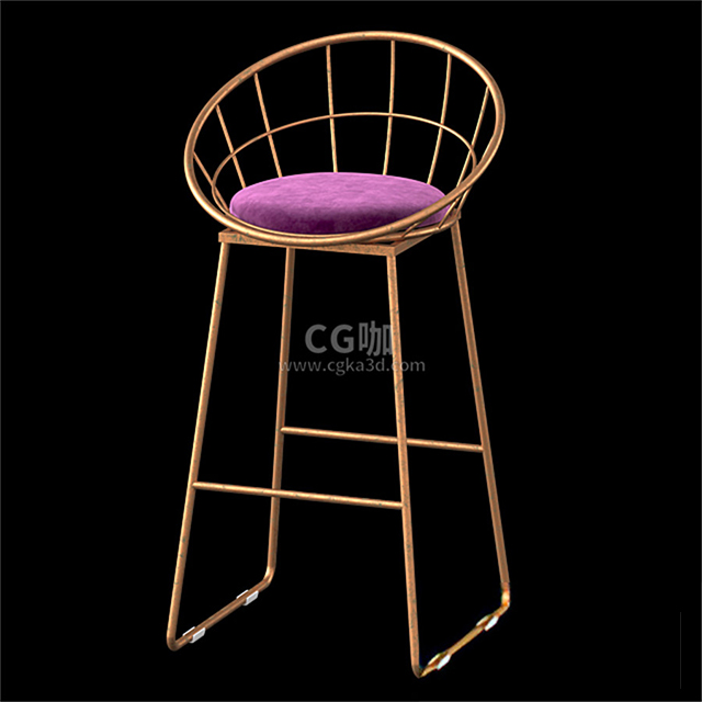 CG咖-椅子模型吧台椅模型酒吧椅模型金属椅模型