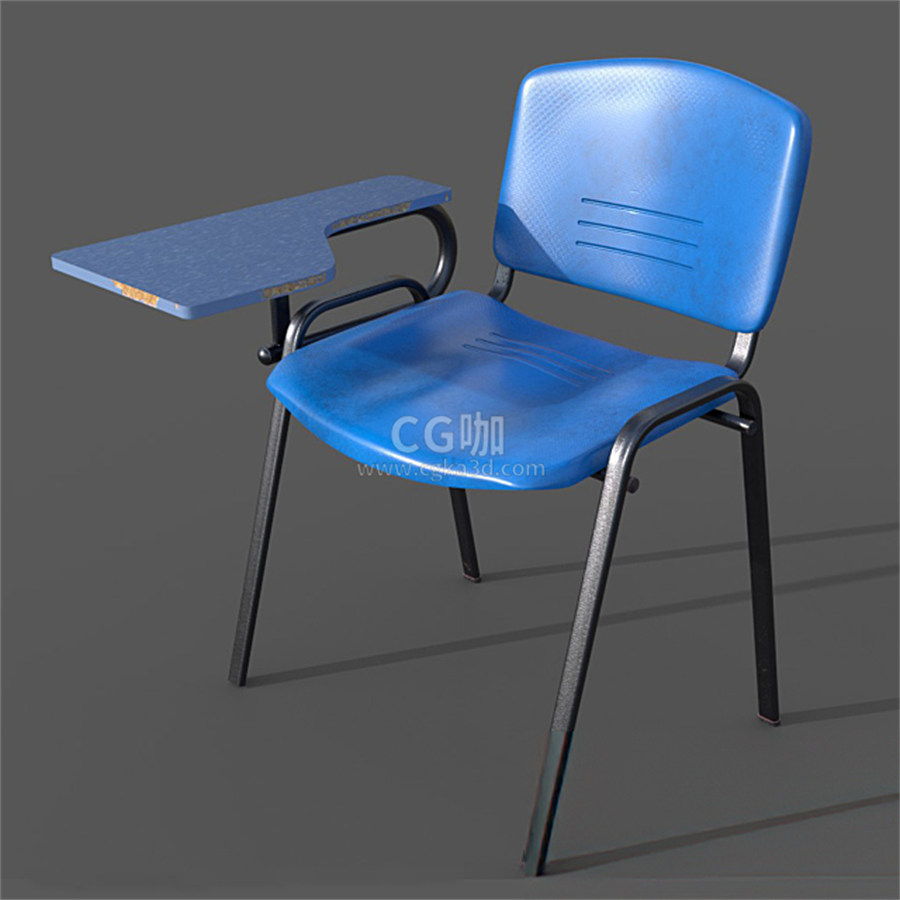 CG咖-课桌椅模型学校椅模型带写字板培训椅模型