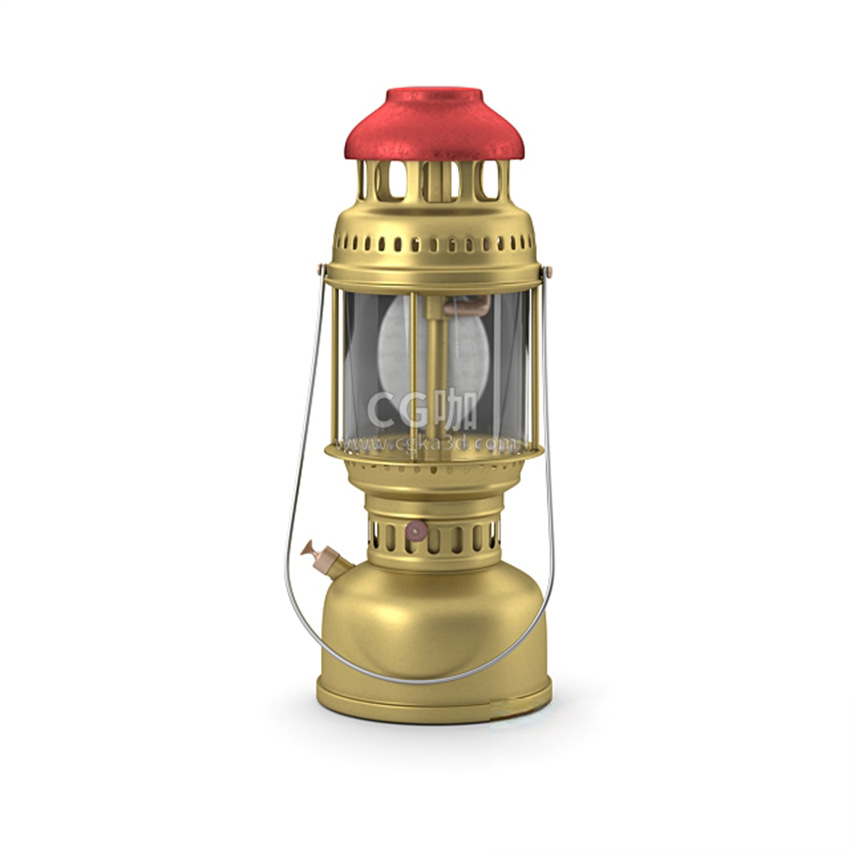 CG咖-煤油灯灯罩模型复古煤油灯模型复古手提照明灯模型