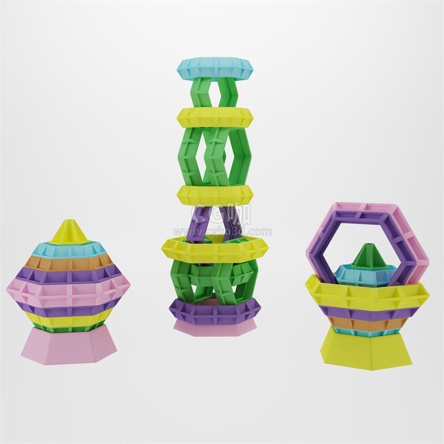CG咖-儿童玩具模型益智玩具模型积木模型层层叠模型