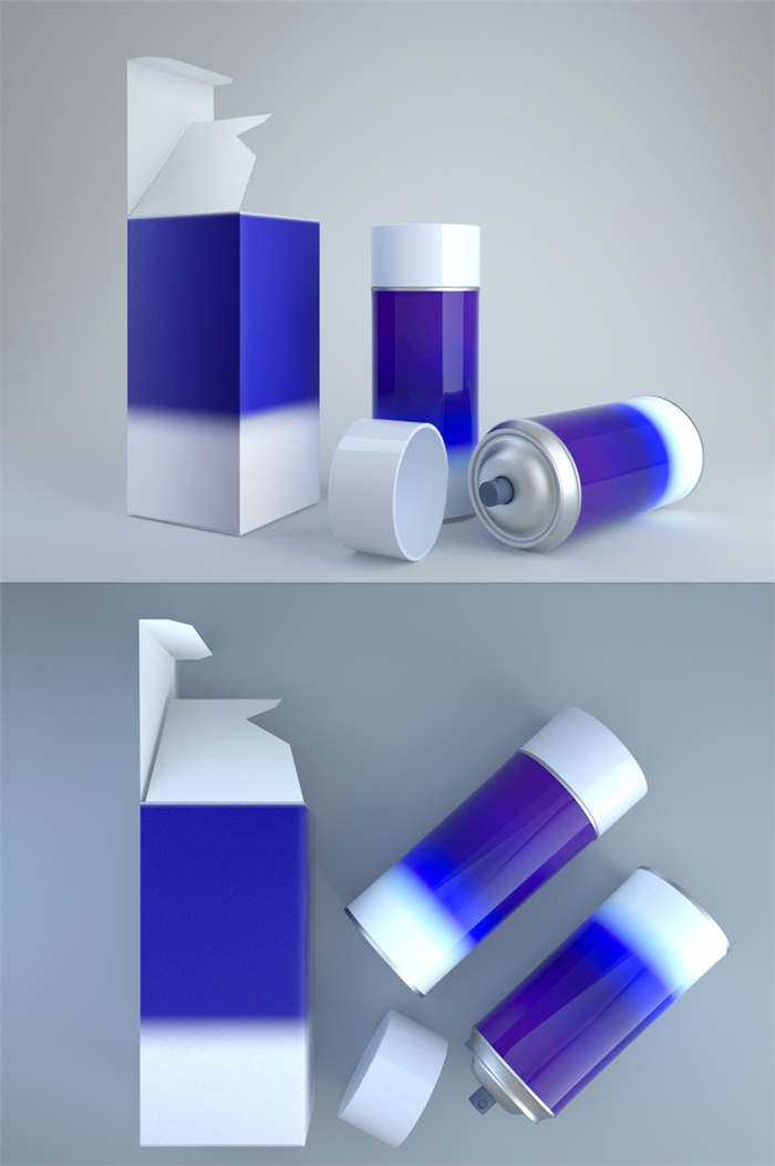 CG咖-产品包装盒模型喷雾瓶模型