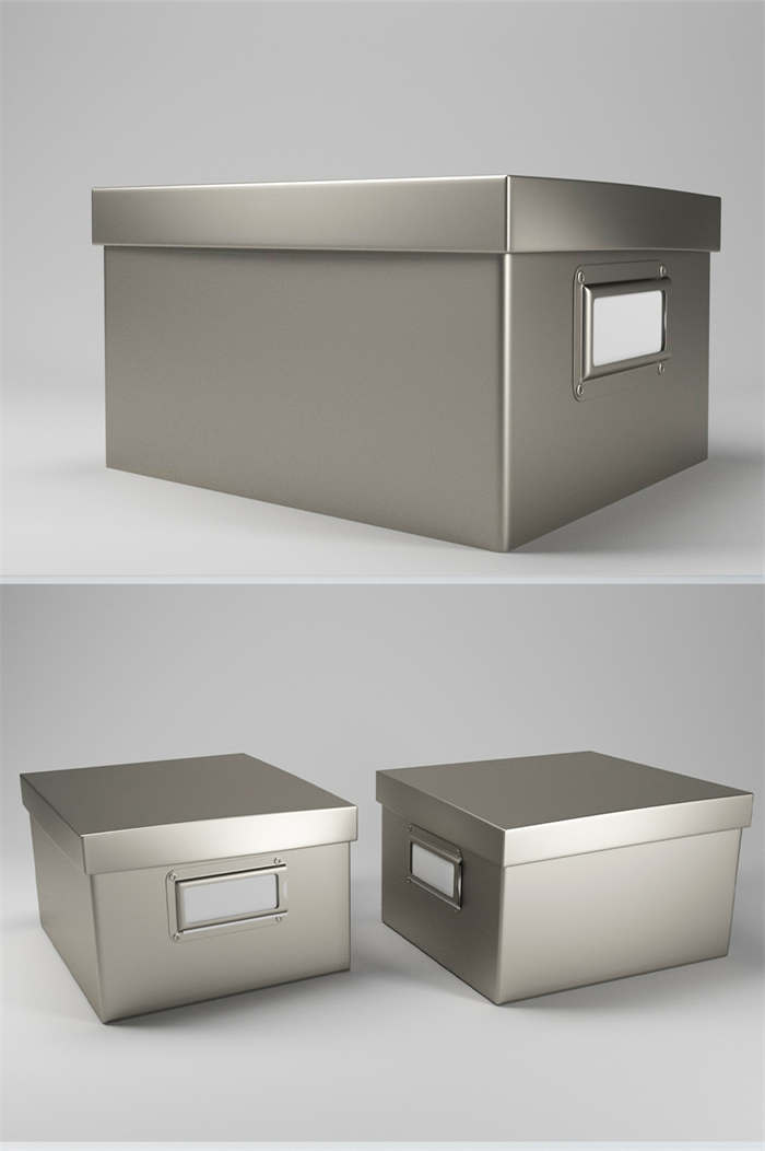 CG咖-方形收纳盒模型打包盒模型覆盖储物盒模型文件盒模型
