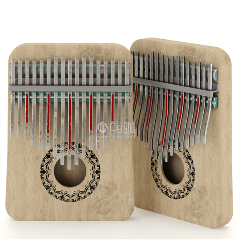 CG咖-非洲民族乐器模型卡林巴模型拇指琴模型
