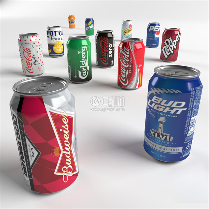CG咖-饮料模型饮料瓶模型易拉罐模型可口可乐模型汽水模型啤酒模型