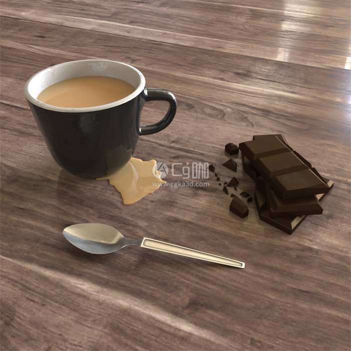 CG咖-咖啡模型巧克力模型咖啡杯模型勺子模型
