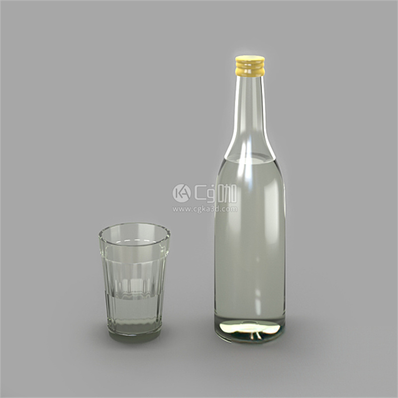CG咖-酒瓶模型酒杯模型白酒模型