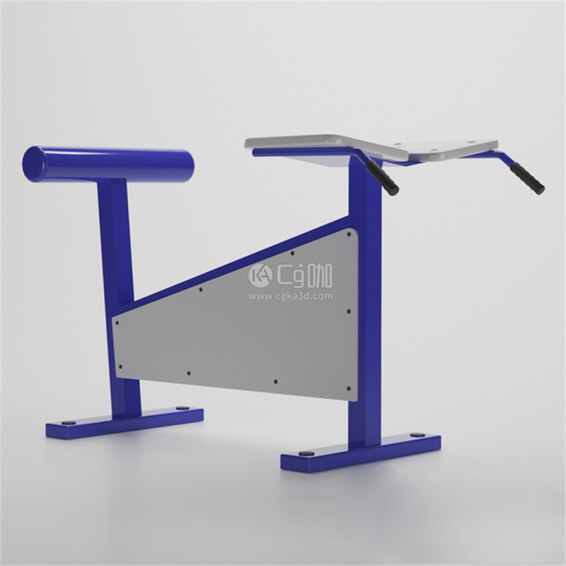 CG咖-户外健身器材模型腹背训练凳模型