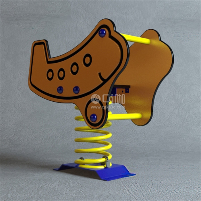 CG咖-儿童弹簧木马模型