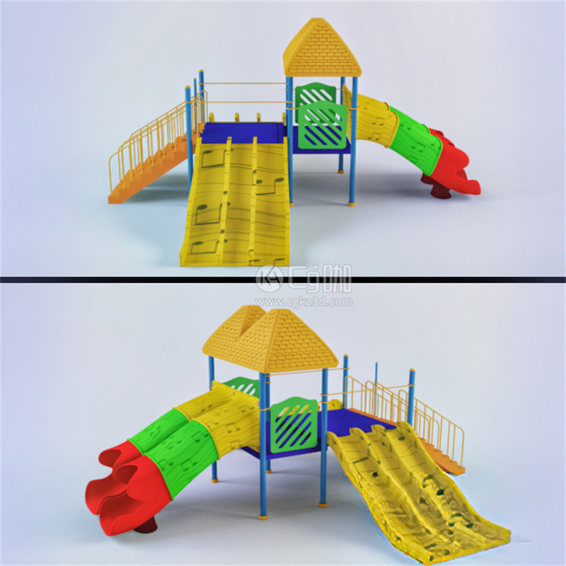 CG咖-儿童游乐设备模型儿童滑梯模型