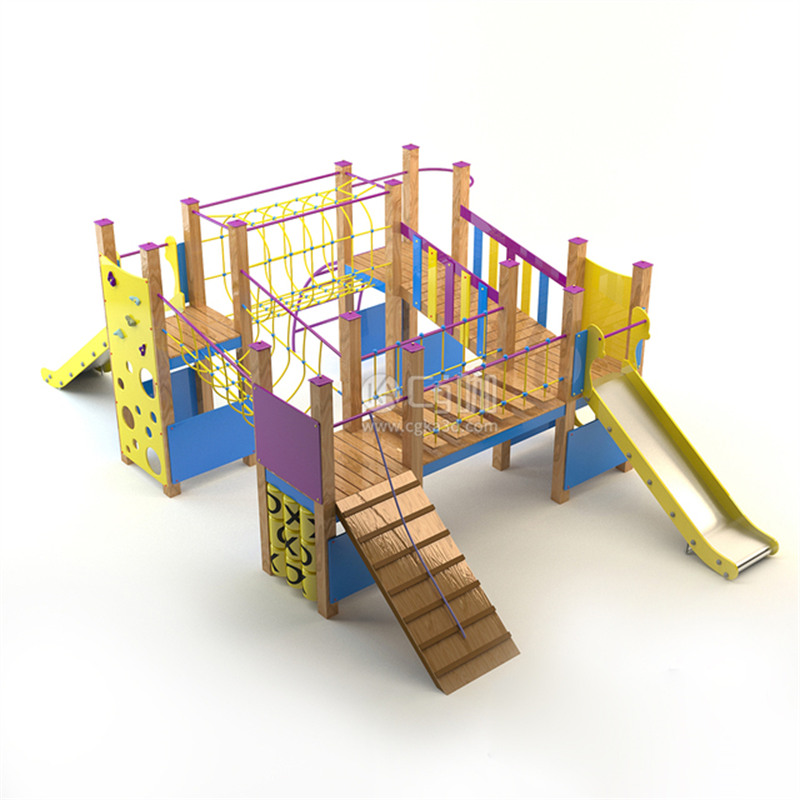 CG咖-儿童游乐设备模型儿童游戏综合设备模型滑梯模型