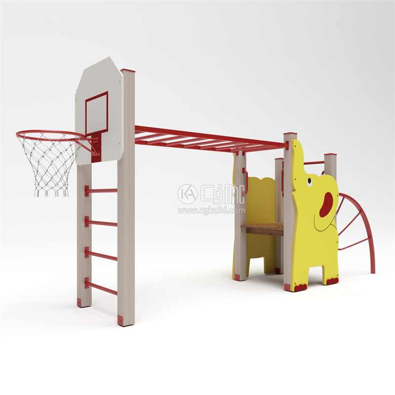 CG咖-儿童游乐设备模型儿童攀爬设备模型儿童篮球框模型