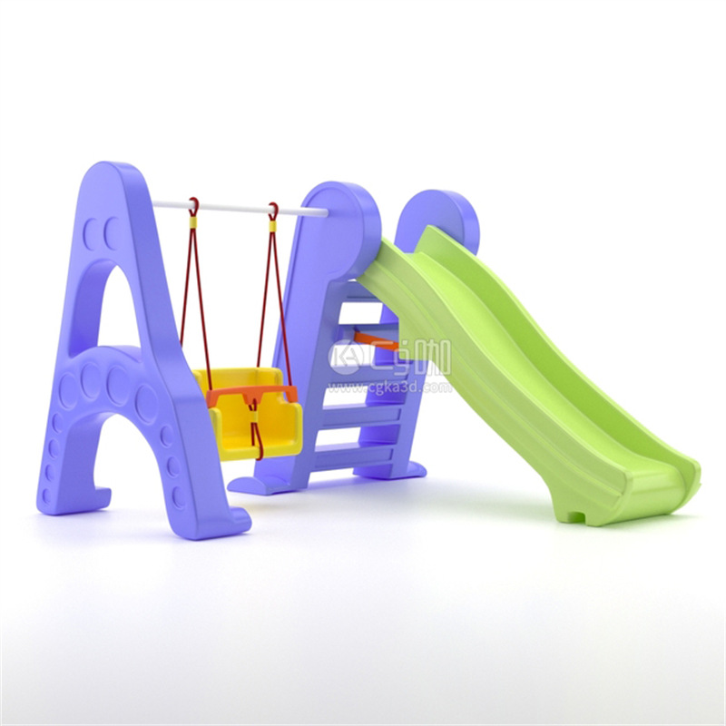 CG咖-儿童游乐设备模型儿童滑梯儿童秋千模型