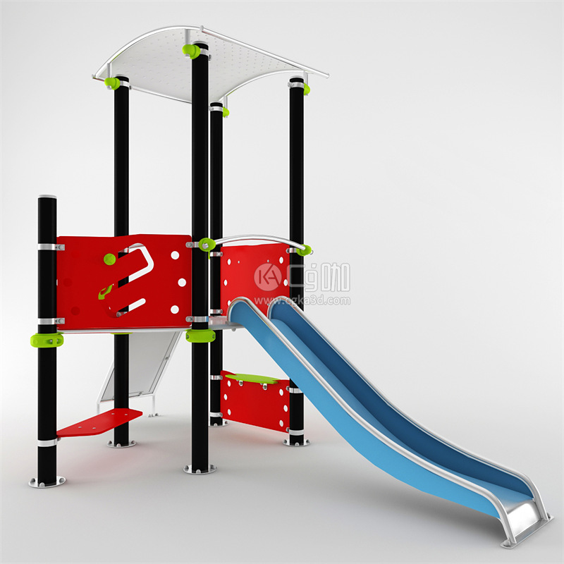CG咖-儿童游乐场设备模型儿童滑梯模型