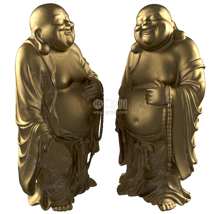 CG咖-佛像模型笑面佛雕像模型佛祖铜像模型