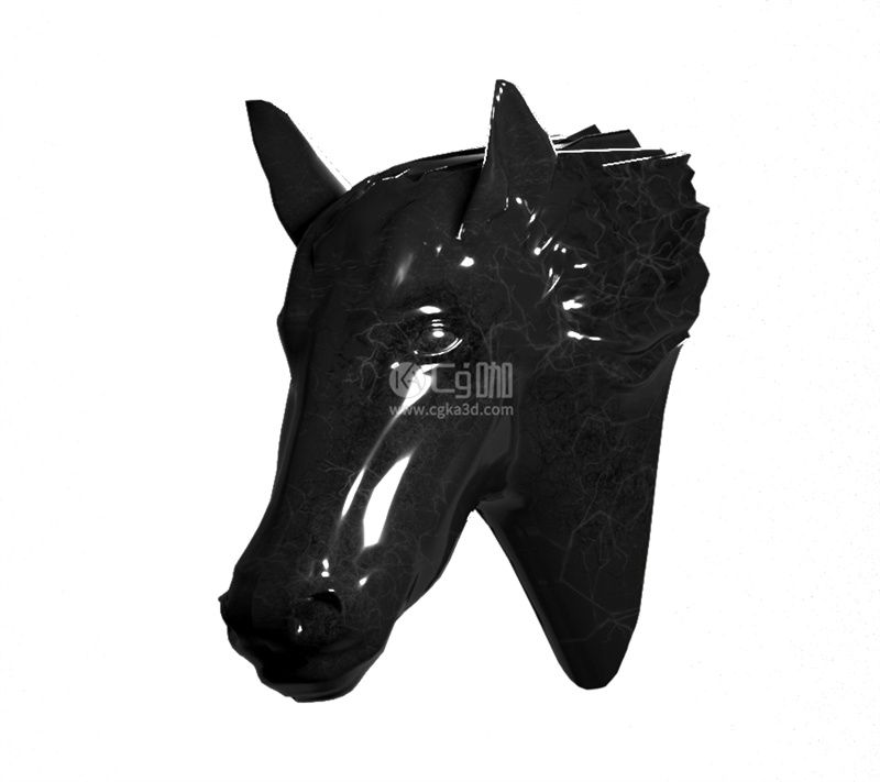 CG咖-马头雕像模型动物雕塑模型马头摆件装饰模型