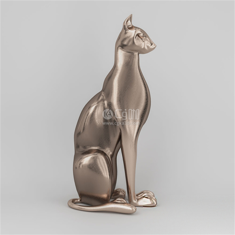 CG咖-动物摆件模型埃及猫摆件模型猫雕塑模型动物雕塑模型