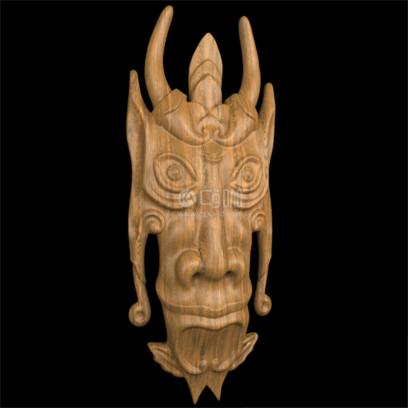 CG咖-木质面具模型面具工艺品模型面具雕塑模型