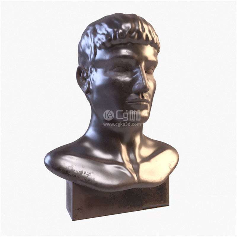 CG咖-铜头像模型人物雕塑模型人大卫雕像模型