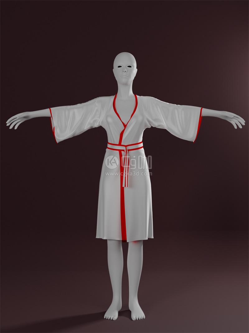 Blender工程-假人模型假人模特模型丝绸长袍模型睡衣模型