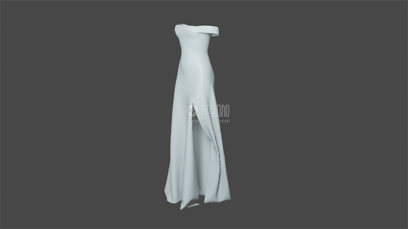 Blender工程-露肩长裙模型裙子模型连衣裙模型