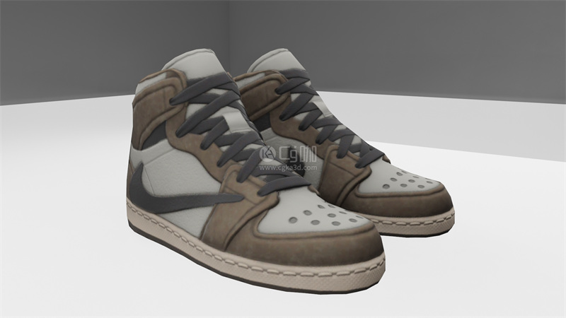 Blender工程-耐克鞋模型高帮鞋模型篮球鞋模型鞋子模型