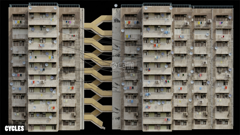 Blender工程-公寓模型高层住宅模型建筑模型